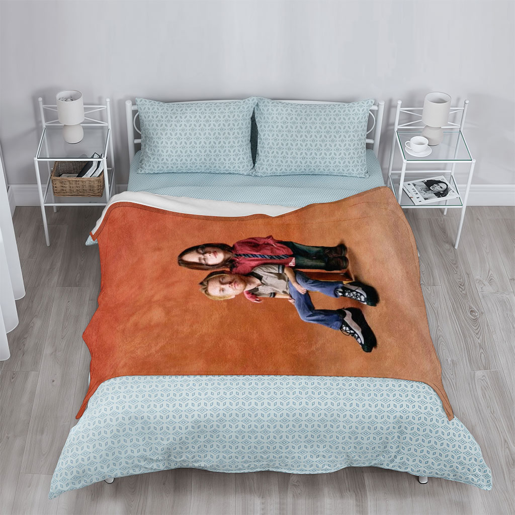 Phil and Lil from Blue's Clues - Life-Size Figures in a Studio Setting with Warm Background - Blankets