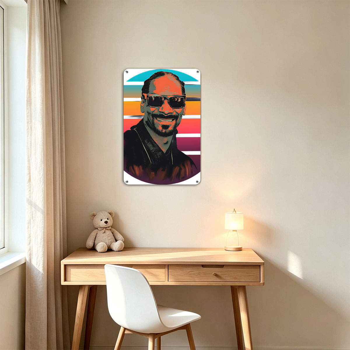 Snoop Dogg in Retro Sunset Portrait - painting