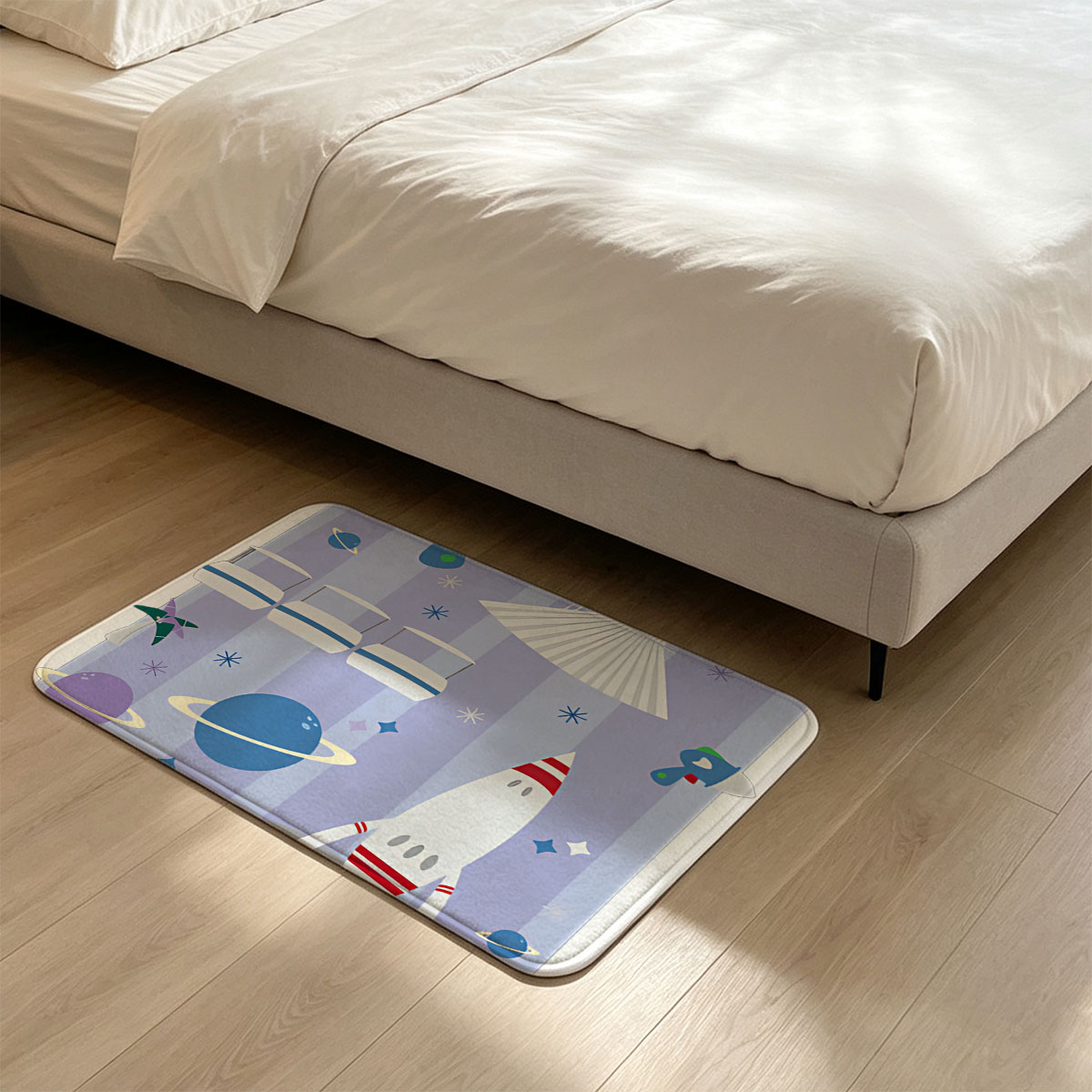 Tomorrowland: Space Adventure with Rockets and Planets - Flannel floor mat
