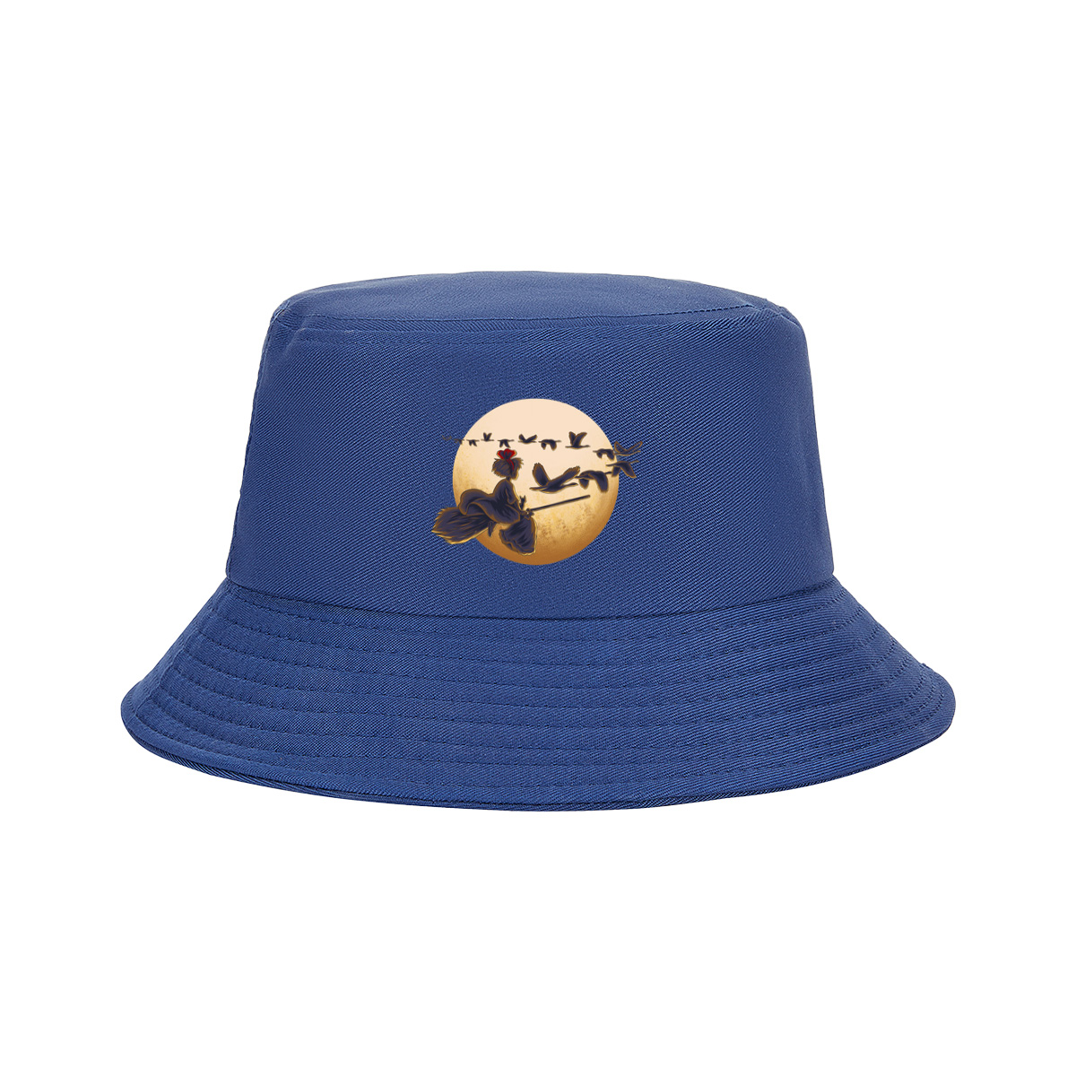 Mulan Flying on a Broomstick with Geese Against the Moon - Fisherman's Hat