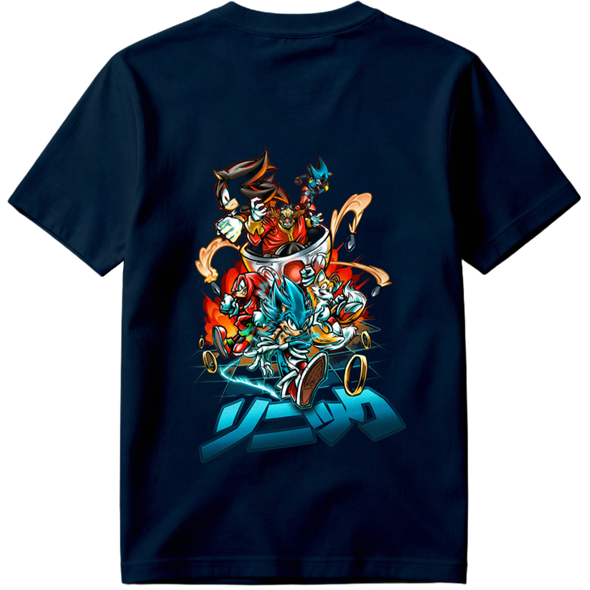 Sonic the Hedgehog: Sonic, Shadow, Knuckles, Tails, and Silver in Action - Tee