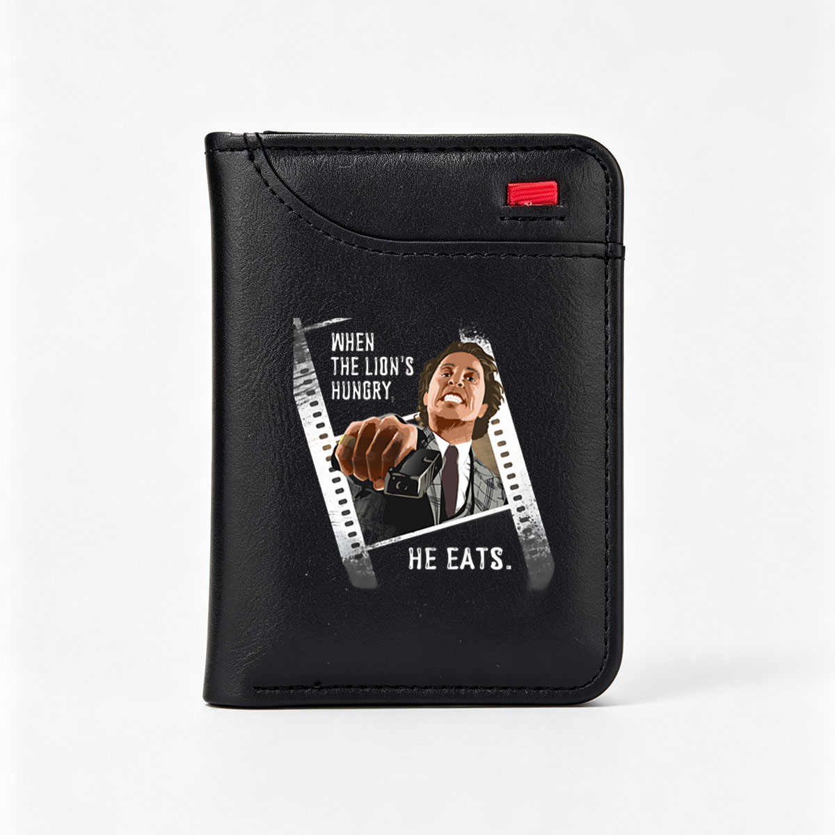 When the Lion's Hungry, He Eats – Michael Jackson in a Film Strip Frame - Vertical Style Wallet