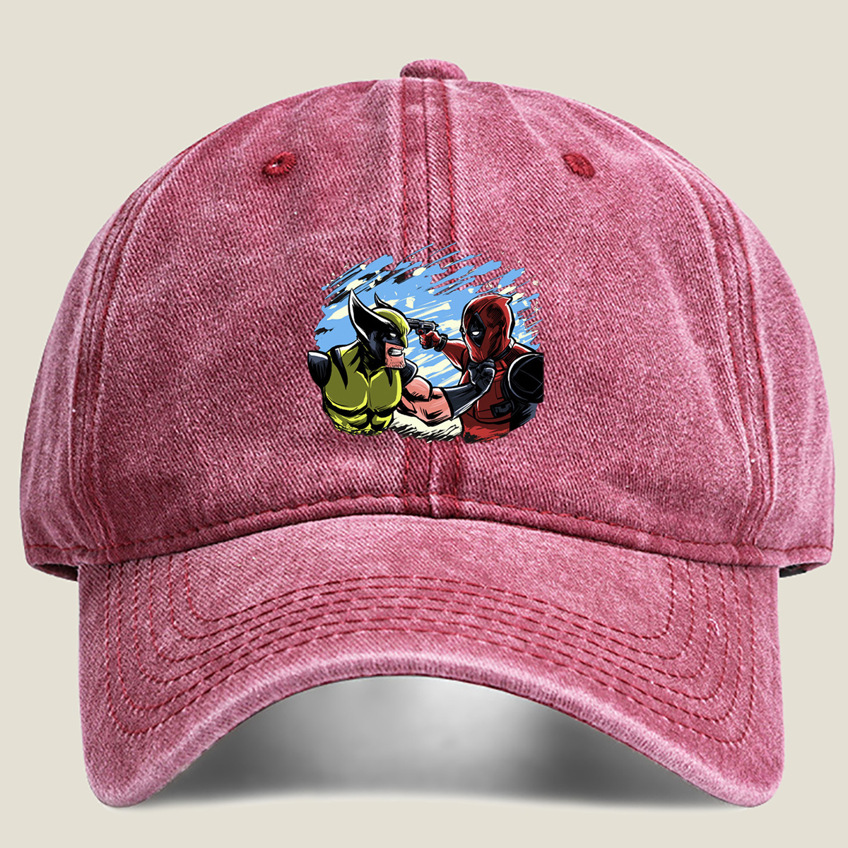 Deadpool vs Wolverine - Washed Denim - Baseball Cap