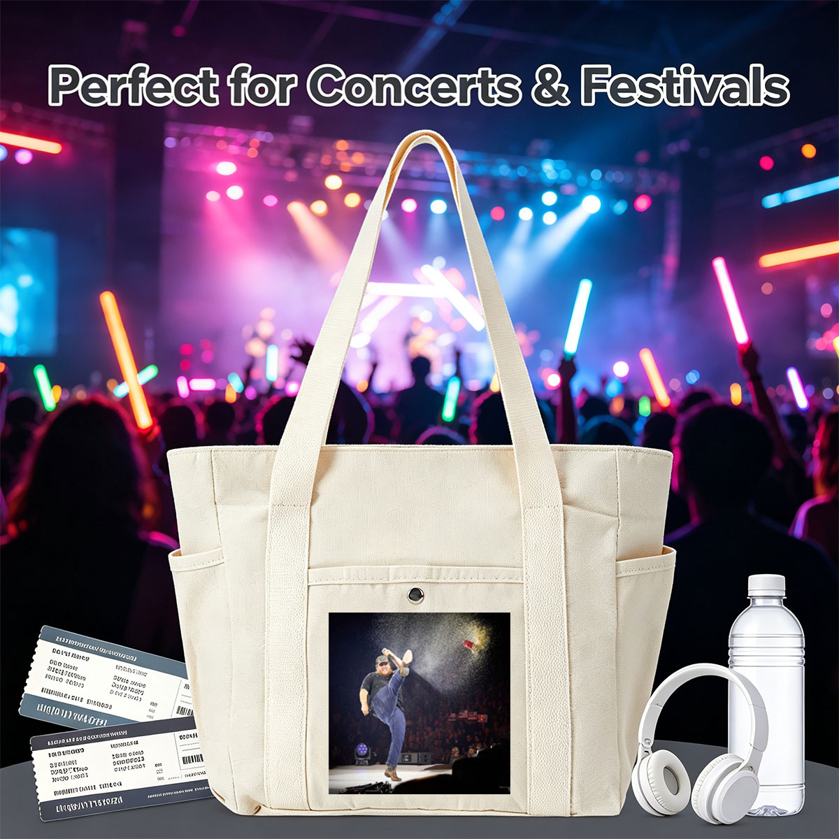 Luke Combs Kicks Can of Confetti on Stage During High-Energy Performance - Multi-pocket bags