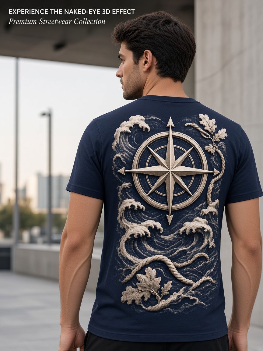 Lake Geneva Anchor 3D Optical Illusion Graphic Tee Breathable Athletic Mesh T-Shirt Casual and Sports Wear