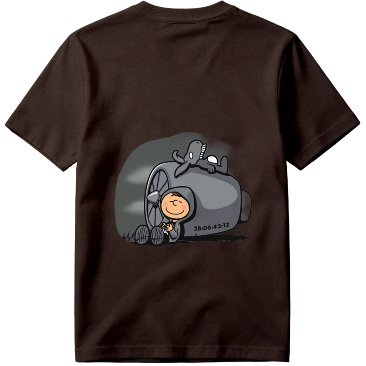 Cute Cartoon Boy with Time Machine and Octopus - Tee