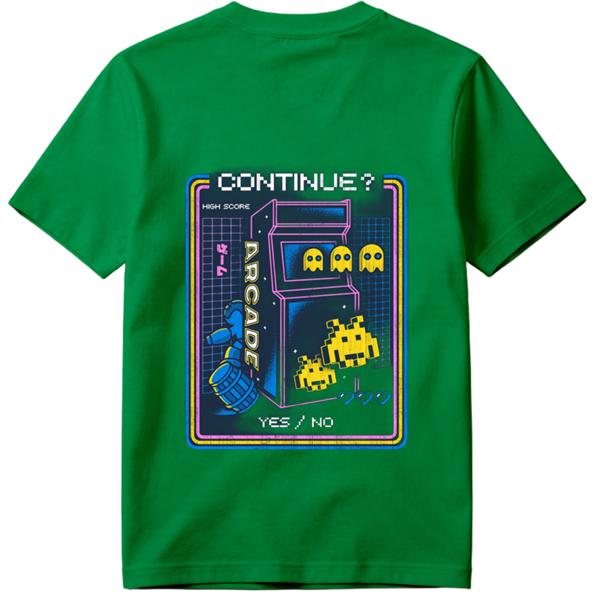Pac-Man and Space Invaders Arcade Continue Screen - Tee