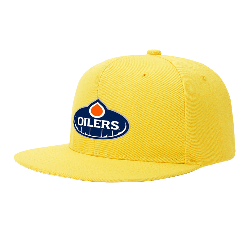 Flat Brim Baseball Cap Oilers Logo Print Streetwear Underground Skate Style for Basketball Court Skate Park Urban Lifestyle Skaters Rappers Streetwear Enthusiasts