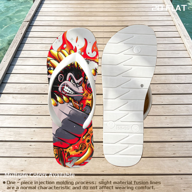 Donkey Kong and Diddy Kong in Fiery Action with Bananas and Barrels -  flip-flops