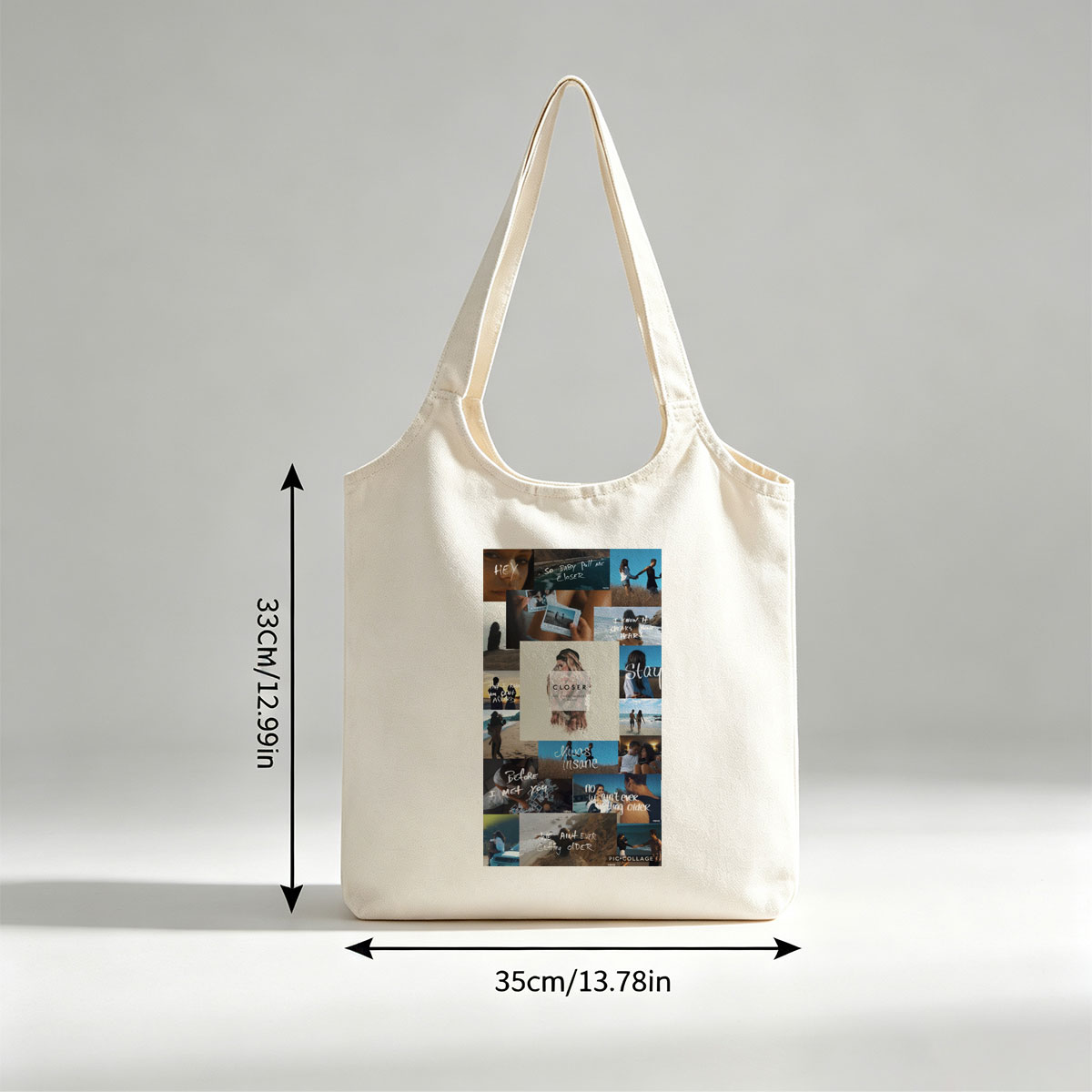 The Chainsmokers + Beach Romance + Collage of Couples and Lyrics from Closer - Canvas shoulder bags/