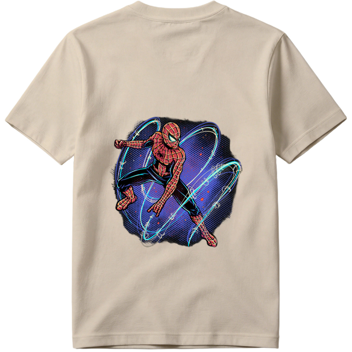 Spider-Man in Action with Dynamic Web Swirls - Tee