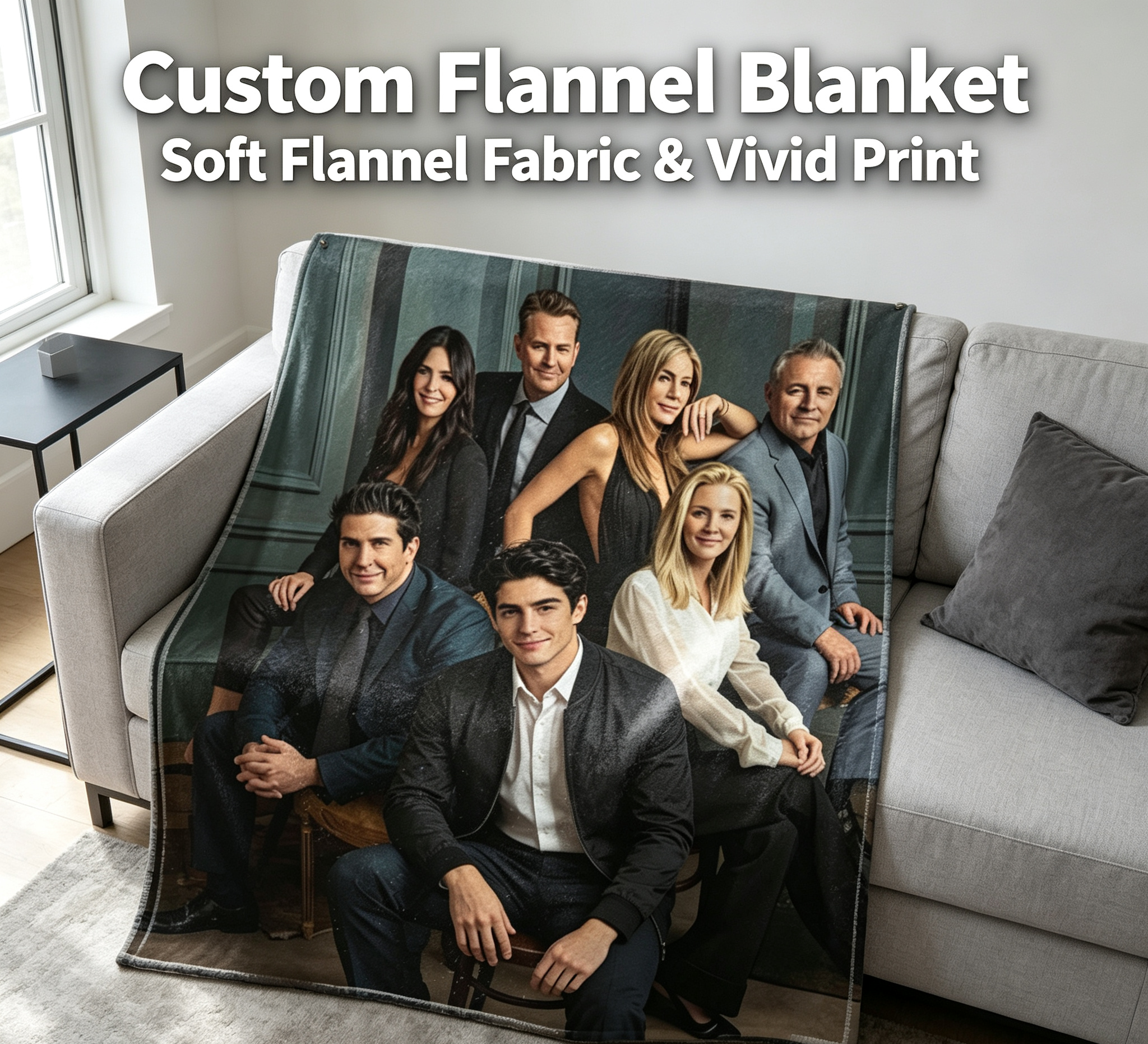 Custom Face Blanket The Young and the Restless Flannel Blanket Cozy Living Room Gift for Fans