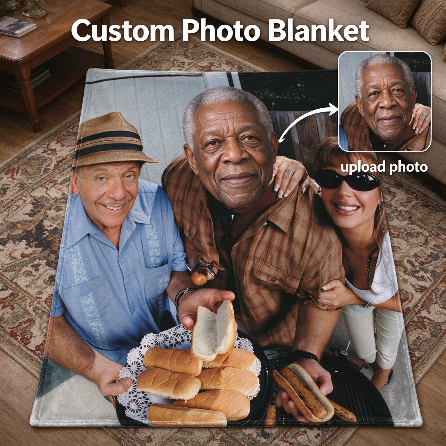 Custom Photo Blanket Personalized Picture Flannel Fleece Throw Soft Warm Memory Keepsake Gift for Family and Friends