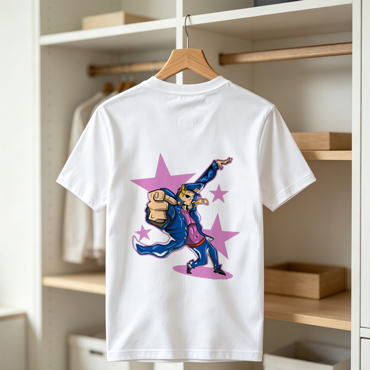 Gangster Mickey in Blue Coat and Hat, Dancing with Stars Background - Tee