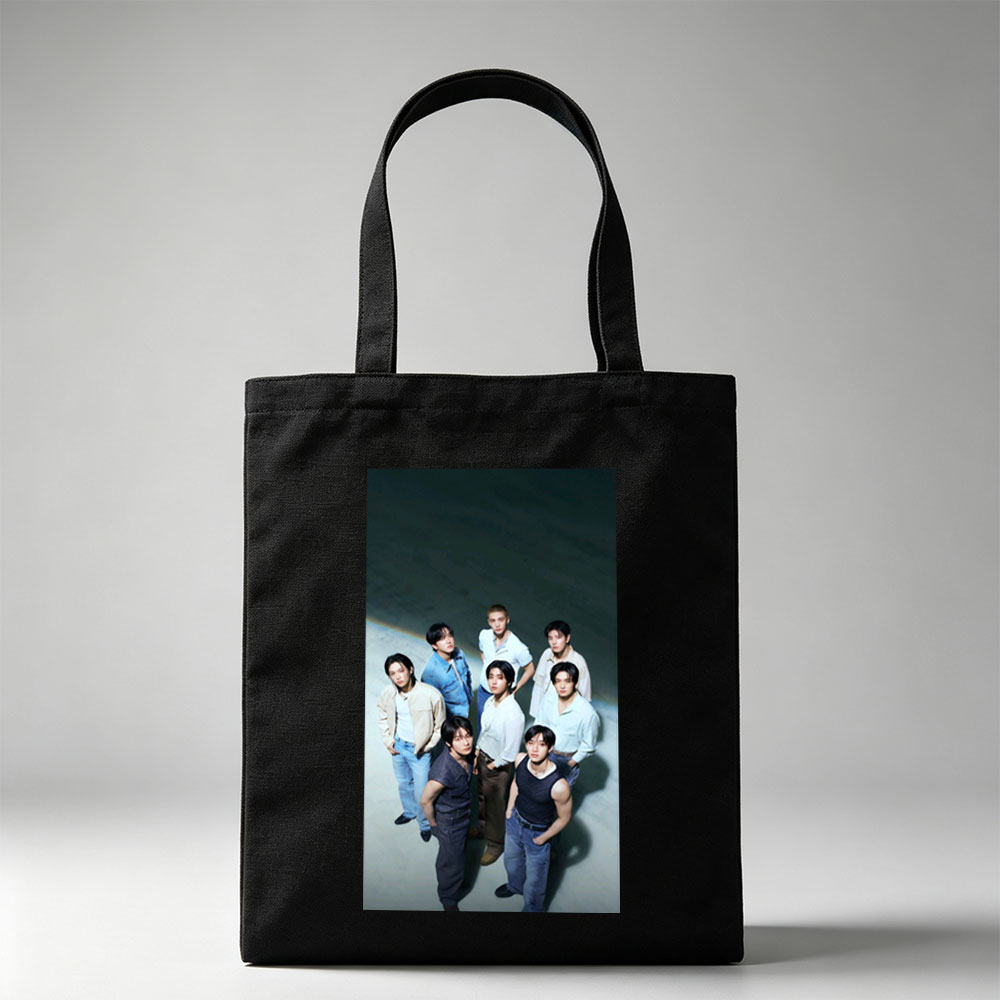 SEVENTEEN Group Photo on a Minimalist Background with Casual Outfits and Confident Poses - Canvas tote bags