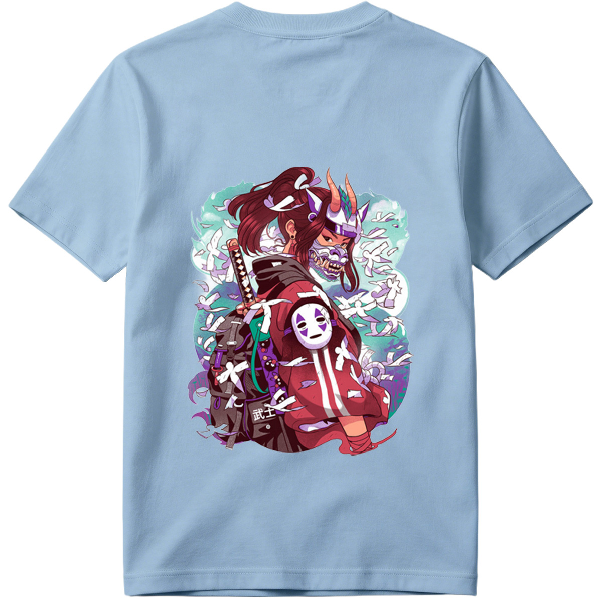 Samurai Warrior with Mask and Katana - Tee