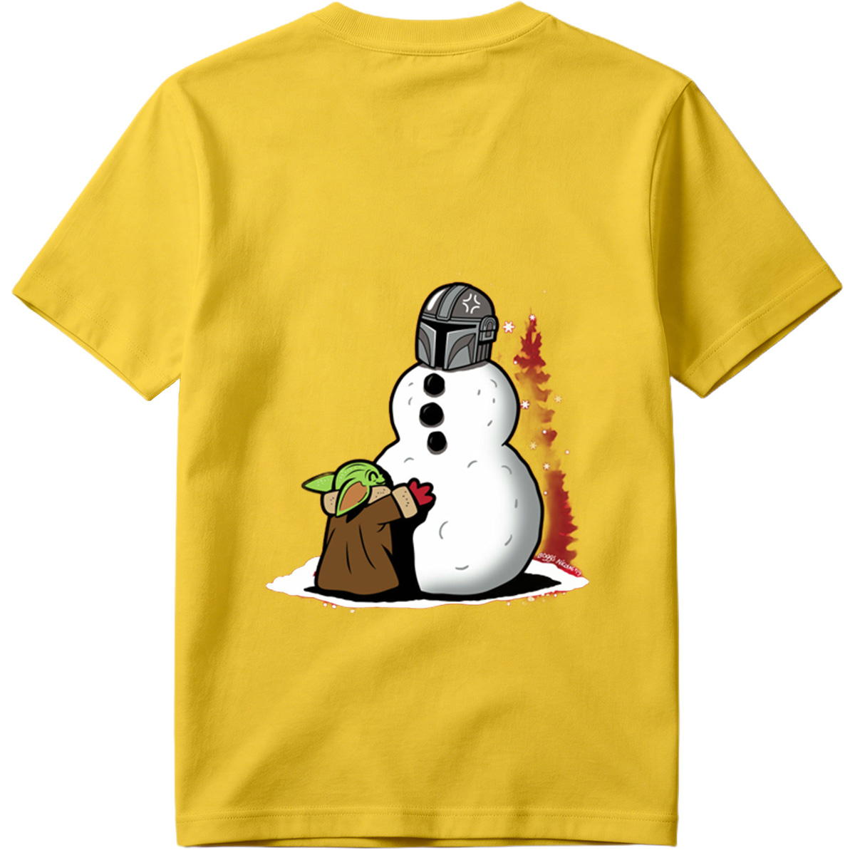 Mandalorian Snowman with Grogu - Tee