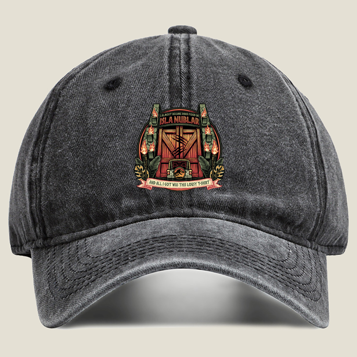 Jurassic Park: Isla Nublar Adventure T-Shirt - Washed Denim - Baseball Cap
