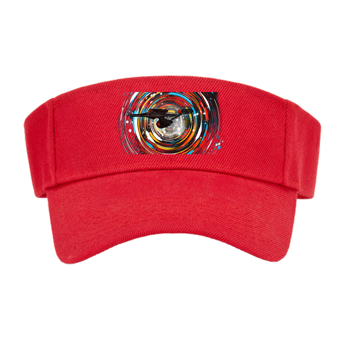Star Trek Enterprise in Warp Speed Through Cosmic Vortex -  Visor cap