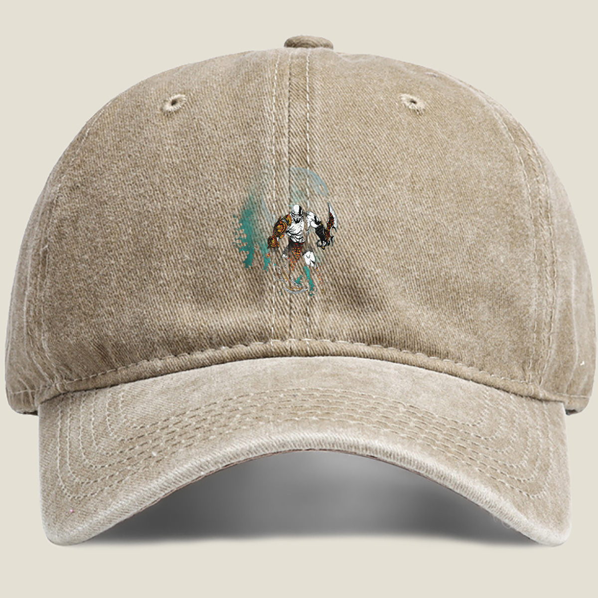 Kratos of God of War - Washed Denim - Baseball Cap