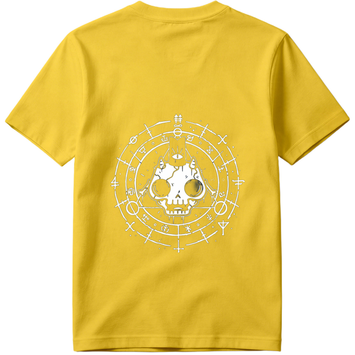 Skull with Horns and Mystical Symbols - Tee