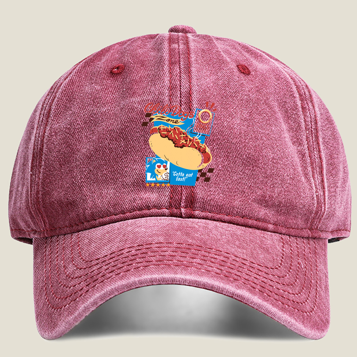 Sonic the Hedgehog Chili Dogs Zone - Washed Denim - Baseball Cap
