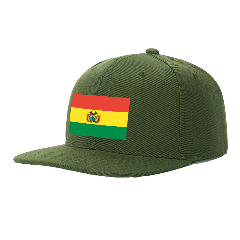 Flat Brim Baseball Cap Bolivia Flag Print Streetwear Underground Skate Style for Basketball Court Skate Park Urban Lifestyle Skaters Rappers Streetwear Enthusiasts