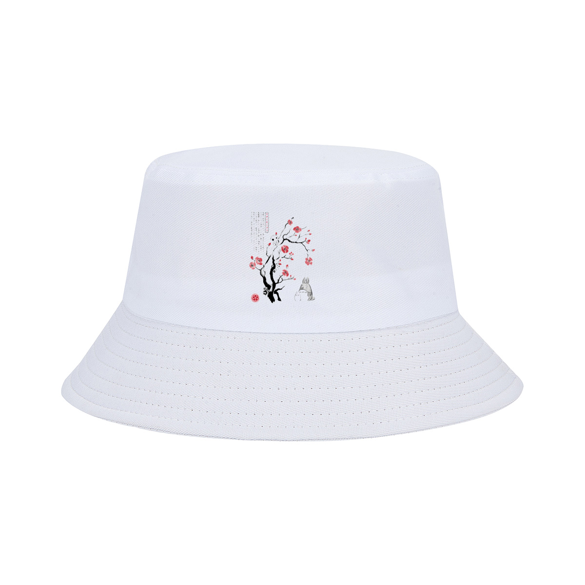 Totoro and Kodama under a Cherry Blossom Tree - Fisherman's Hat