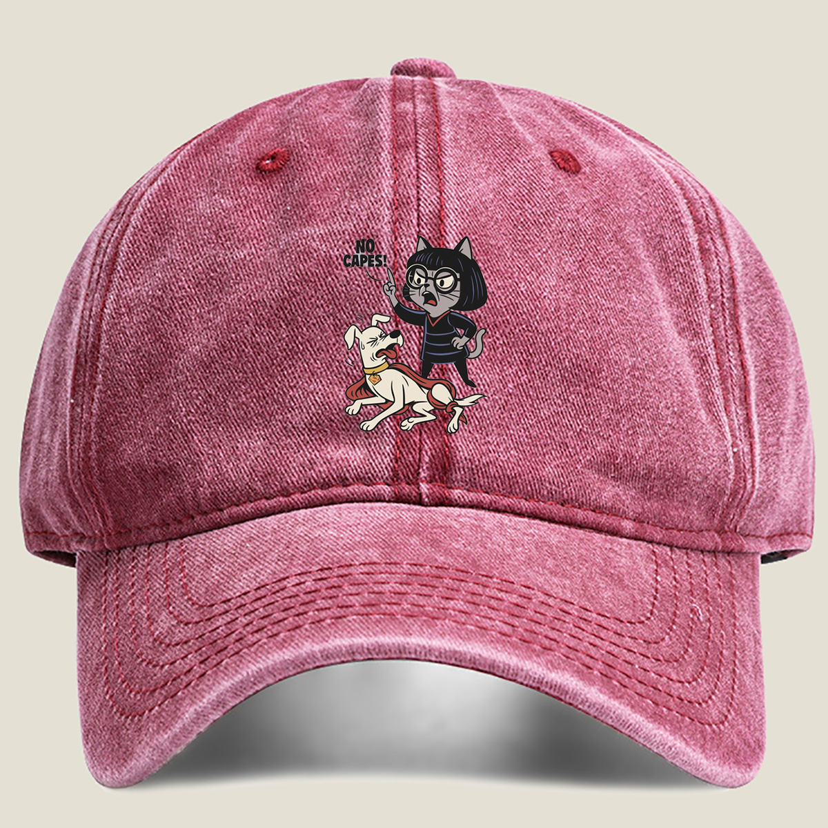 Krypto the Superdog and Streaky the Supercat: No Capes! - Washed Denim - Baseball Cap