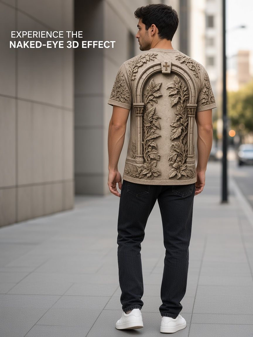 Knights Templar 3D Optical Illusion Graphic Tee Breathable Athletic Mesh T-Shirt Casual and Sports Wear