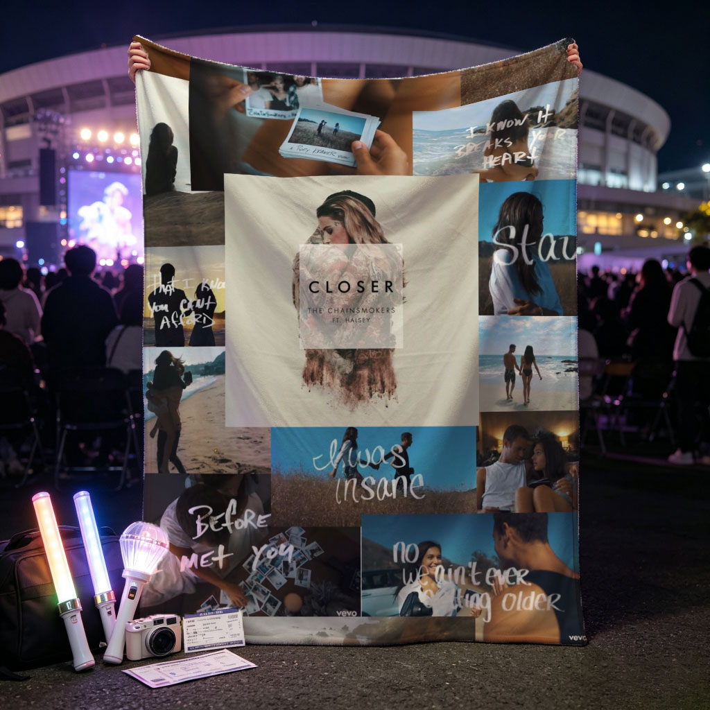 The Chainsmokers + Beach Romance + Collage of Couples and Lyrics from Closer - Blankets