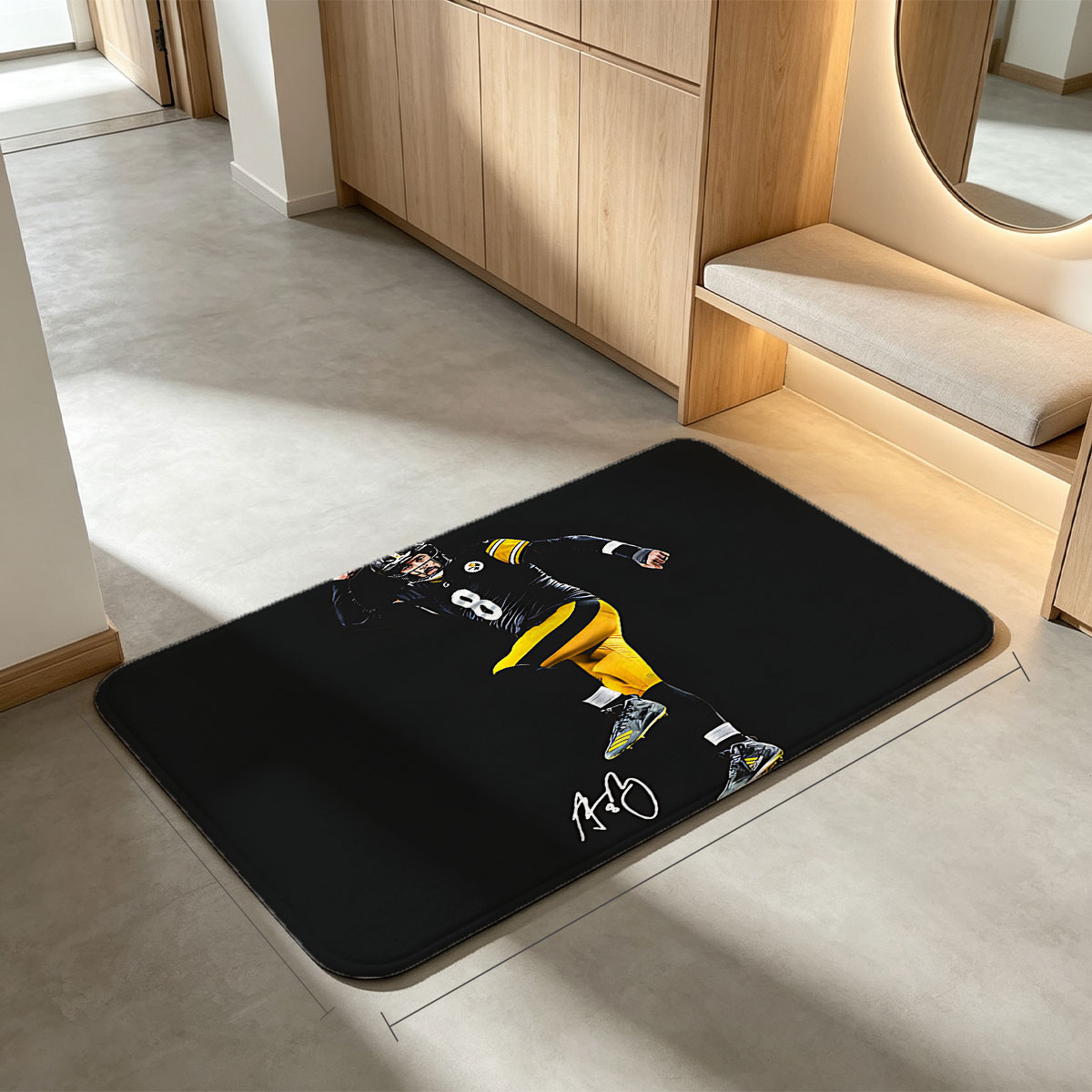 Pittsburgh Steelers Quarterback #8 Celebrating in Action - Flannel floor mat