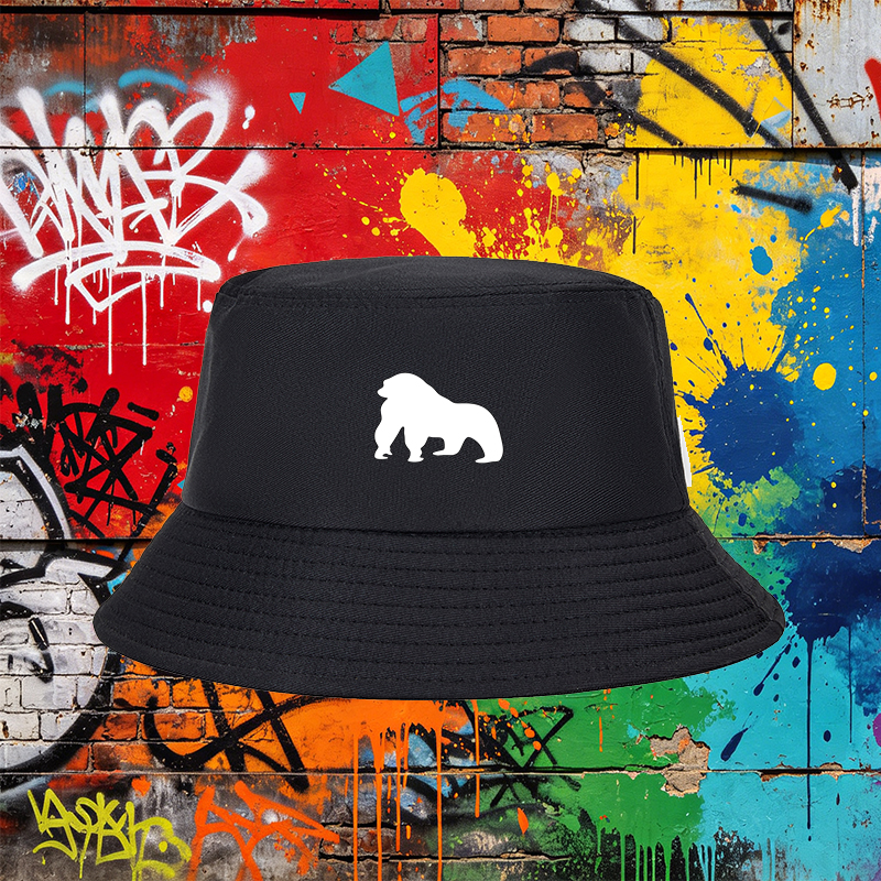 Unisex Classic Bucket Hat with Lion Silhouette Print - Lightweight Sun Protection Hat for Outdoor Activities, Ideal for Men and Women Who Love Nature and Adventure