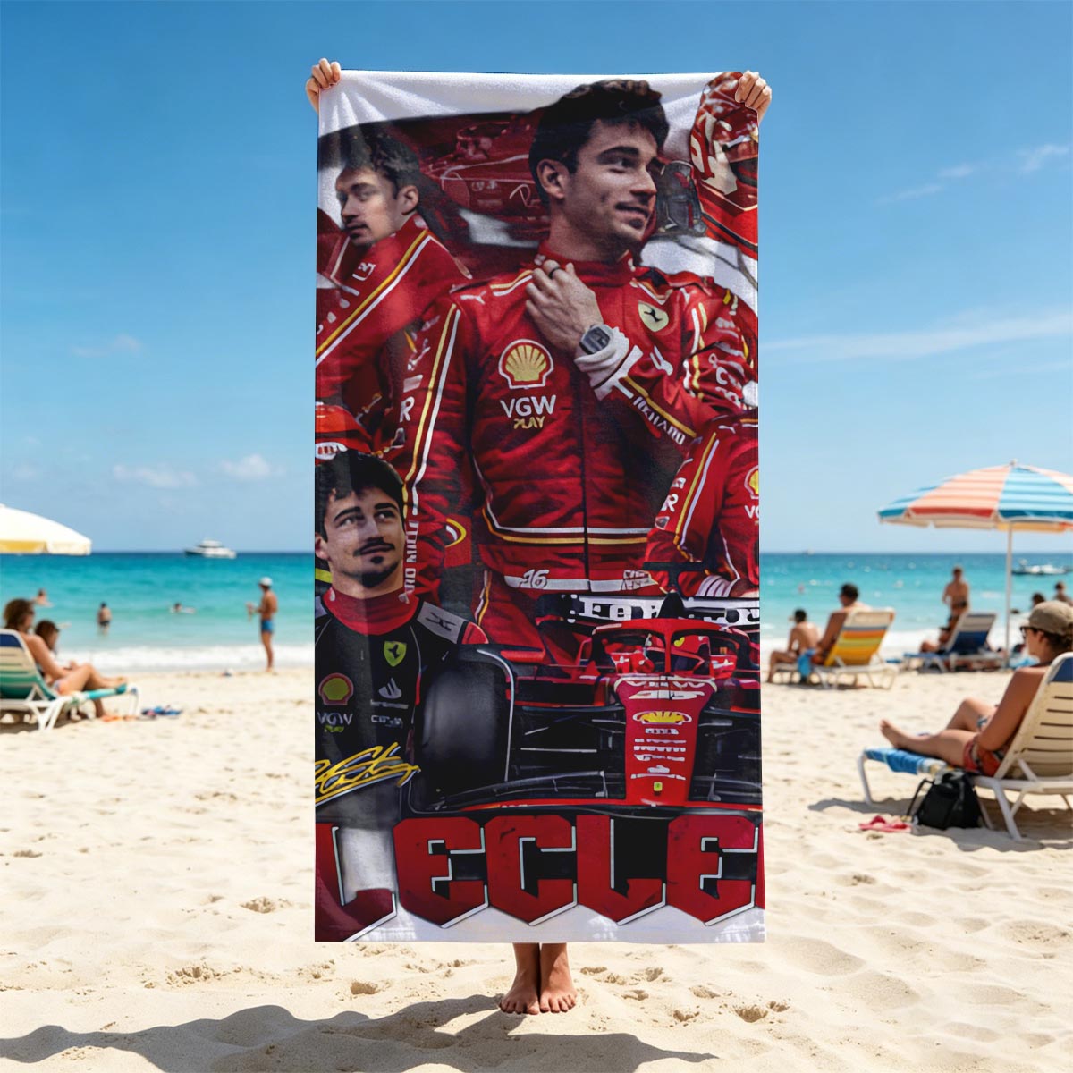 Charles Leclerc Ferrari F1 Driver 2023 Season Highlights - Beach towels