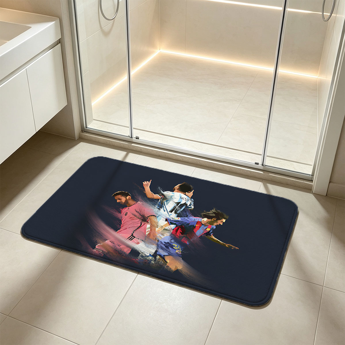 Lionel Messi in Action: Argentina, Barcelona, and Inter Miami Moments - Flannel floor mat