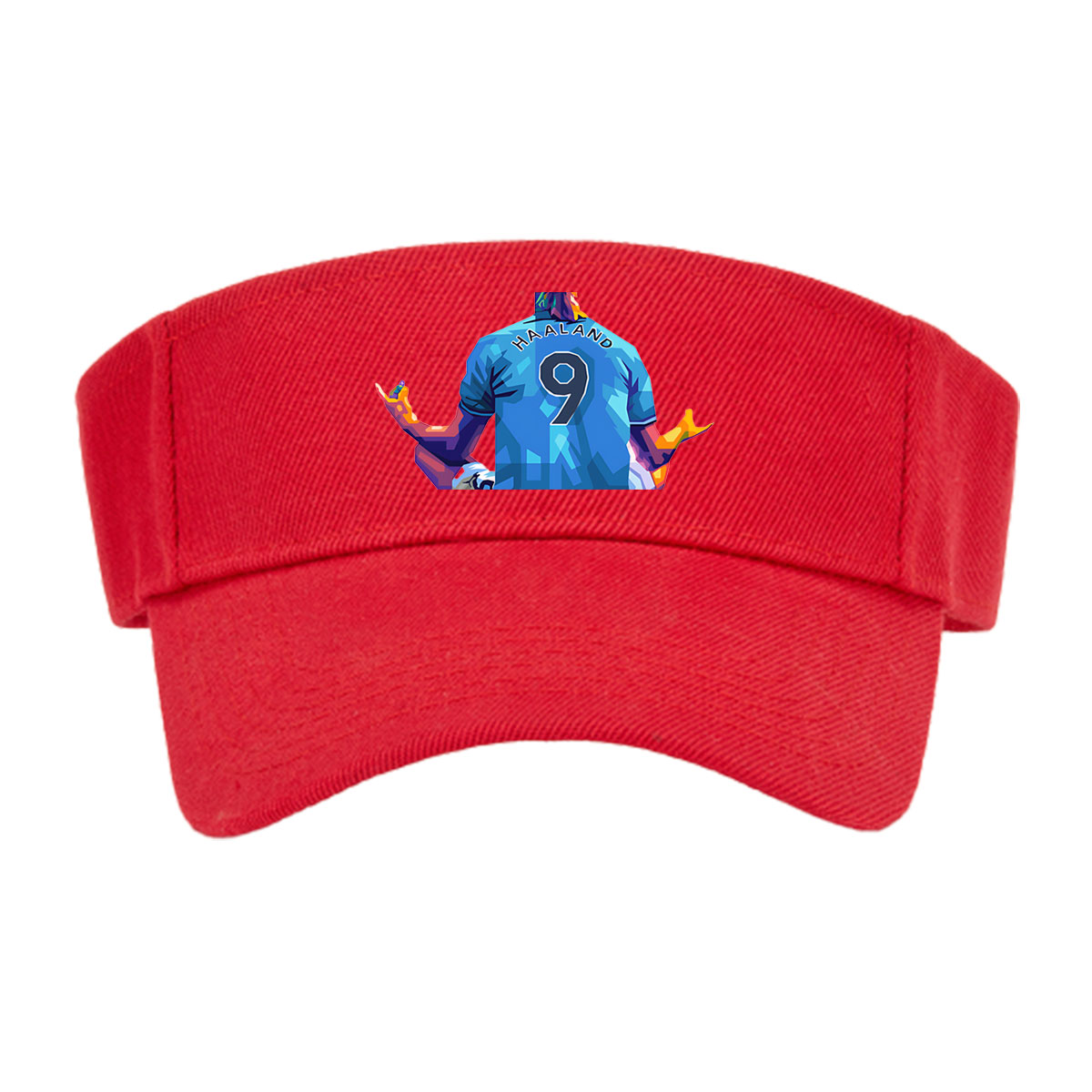 Haaland in Blue Jersey, Number 9, Sitting Back View -  Visor cap