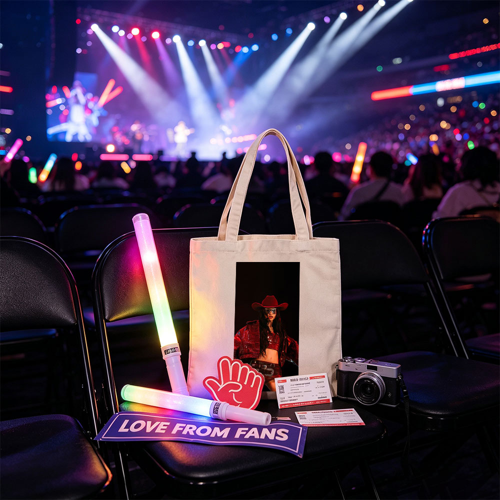 Dua Lipa in a Red Cowboy Outfit Performing on Stage - Canvas tote bags