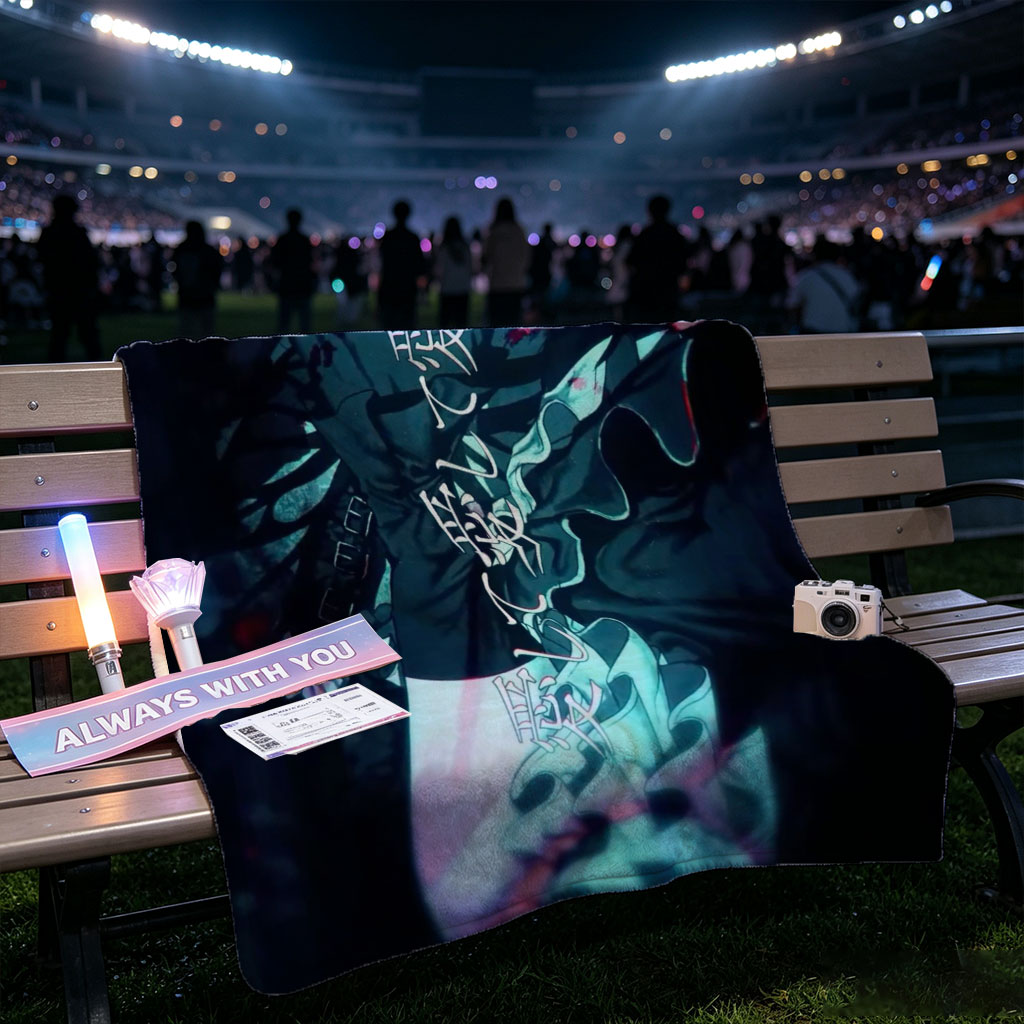 Mitsuru Kirijo in Dark Fantasy Scene with Glowing Text and Dramatic Lighting - Blankets