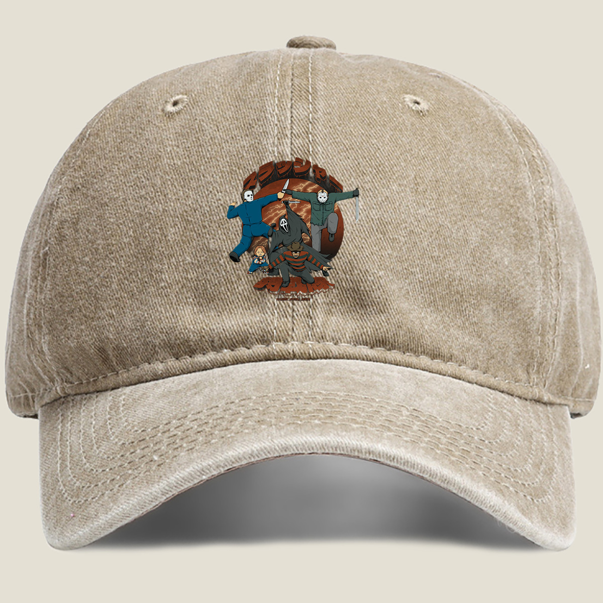 Slasher Special Sentai: Michael, Jason, Ghostface, Chucky, and Tiffany - Washed Denim - Baseball Cap