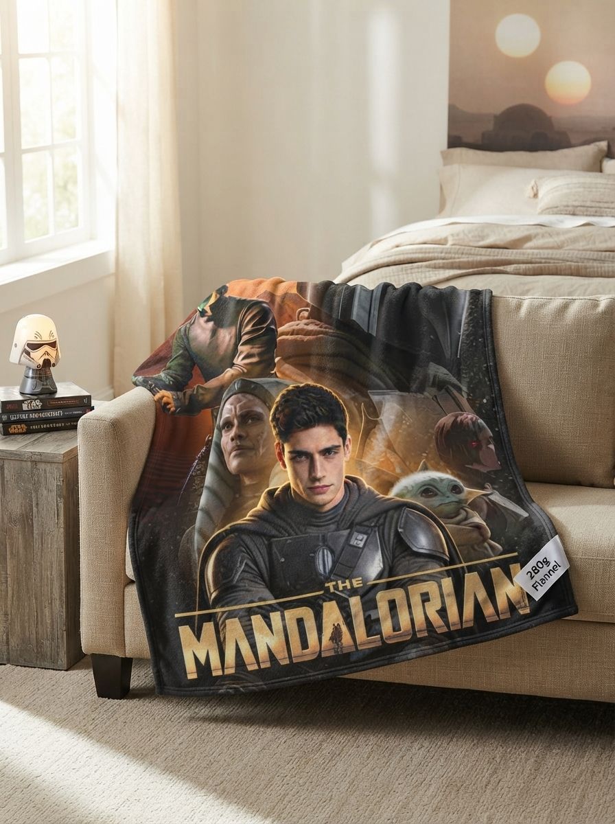 Custom Photo Face Flannel Blanket Personalized Sci-Fi Warrior Plush Fleece Throw Anti-Pilling Hypoallergenic Keepsake