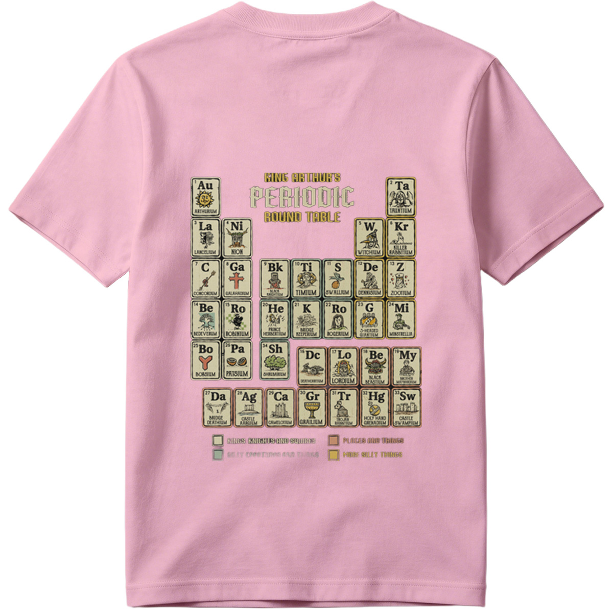 King Arthur's Periodic Round Table: A Fantasy Elemental Chart - Tee