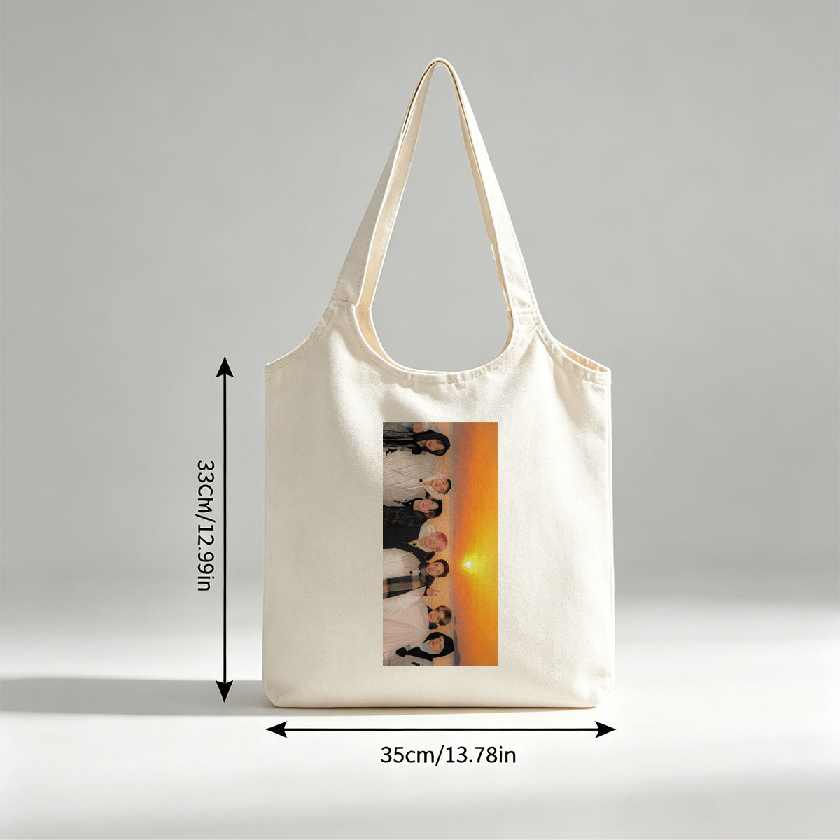 Stray Kids Sunset Beach Group Photo - Canvas shoulder bags/