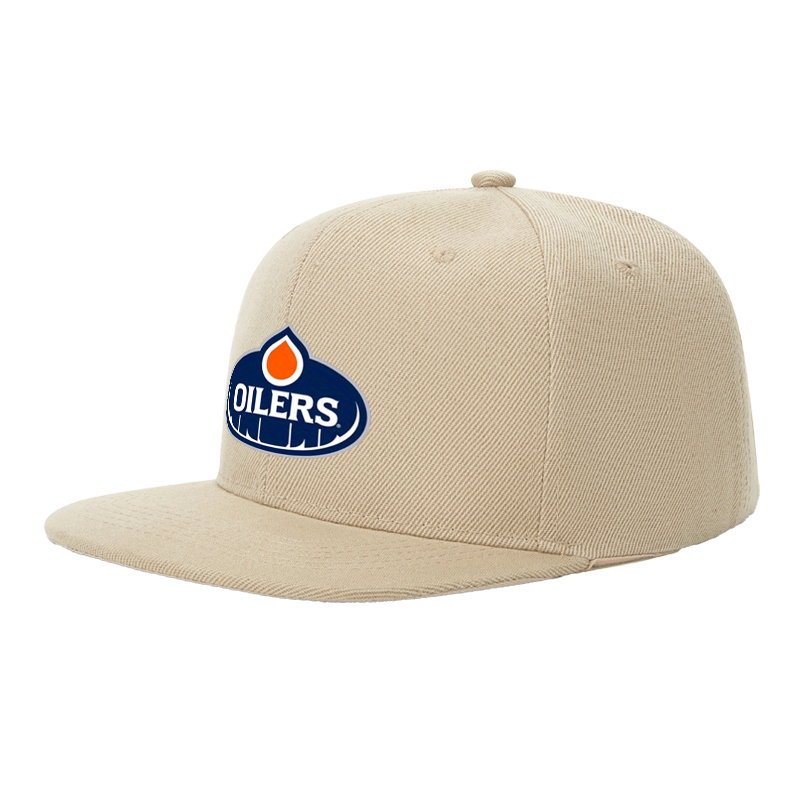 Flat Brim Baseball Cap Oilers Logo Print Streetwear Underground Skate Style for Basketball Court Skate Park Urban Lifestyle Skaters Rappers Streetwear Enthusiasts