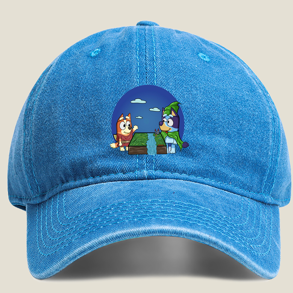Bluey and Bingo in a Fantasy Adventure - Washed Denim - Baseball Cap