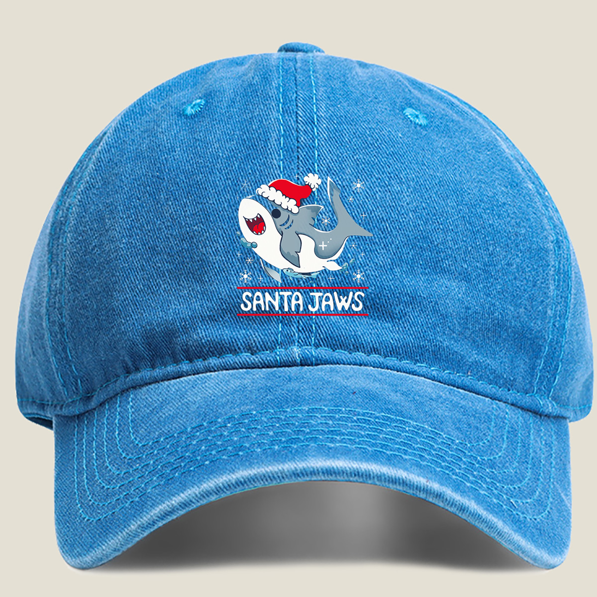 Santa Jaws - Washed Denim - Baseball Cap
