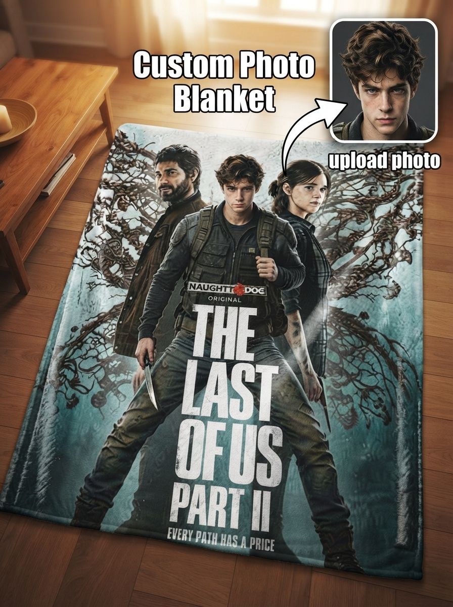 Custom Face Photo Flannel Throw Blanket Personalized Portrait Graphic Print Cozy Warm Fleece Cover for Bed Couch Ideal