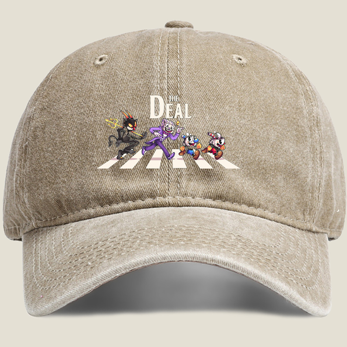 Cuphead, The Devil, and Mugman Crossing the Street – 