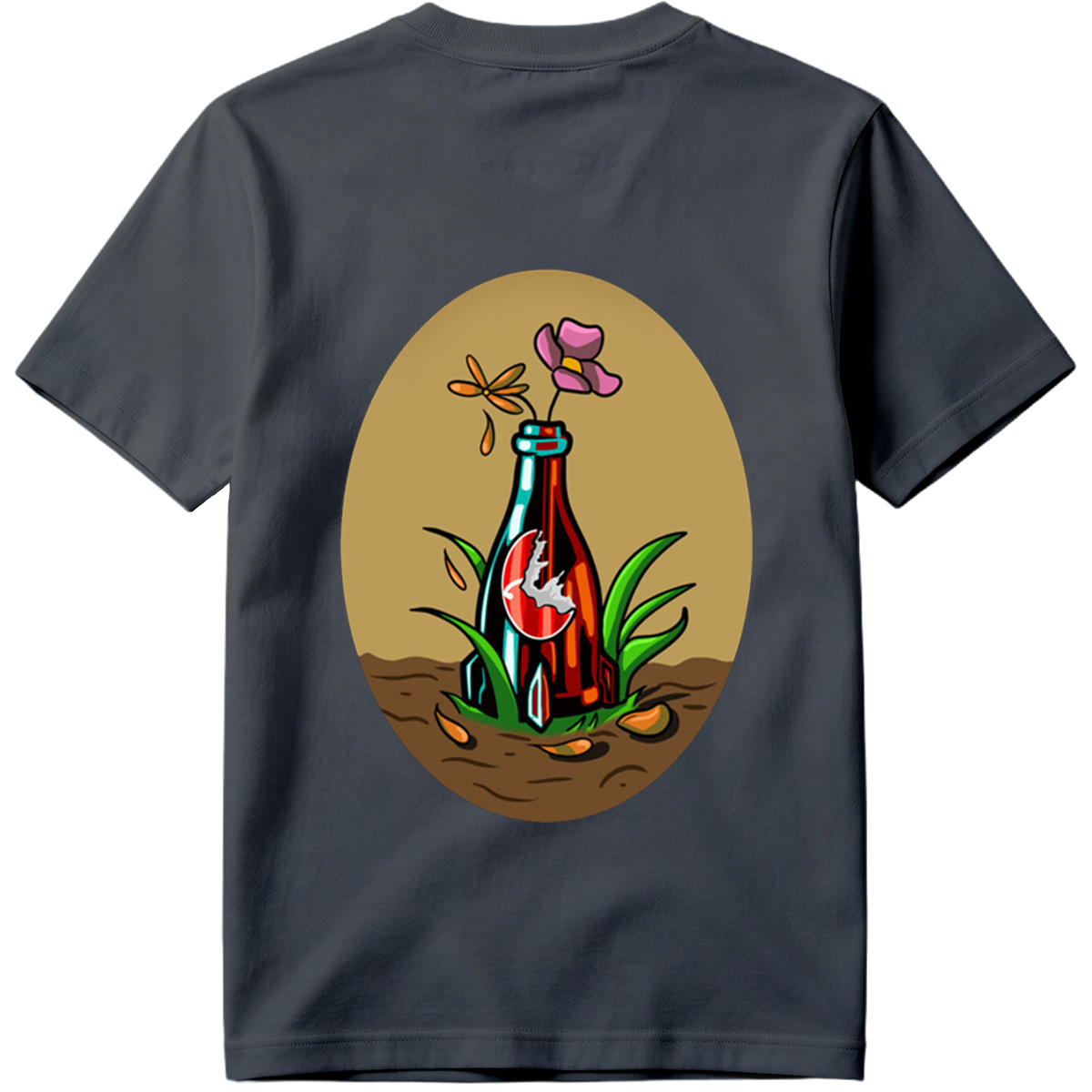 Bottle Garden with Flower and Dragonfly - Tee