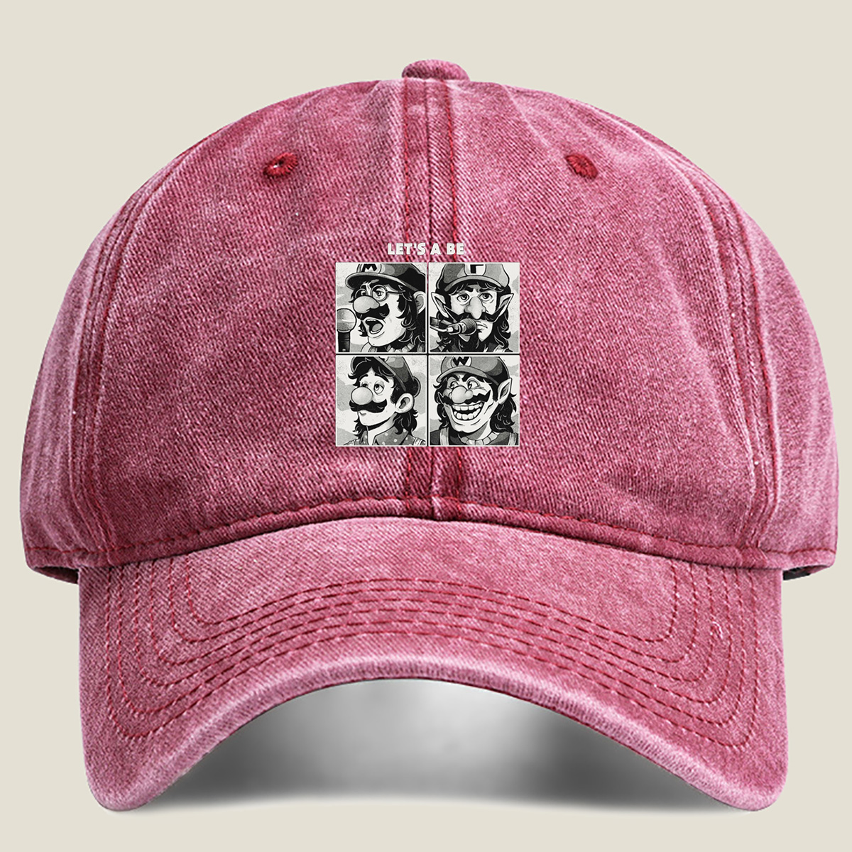 Super Mario: Mario, Luigi, Wario, and Waluigi - Washed Denim - Baseball Cap