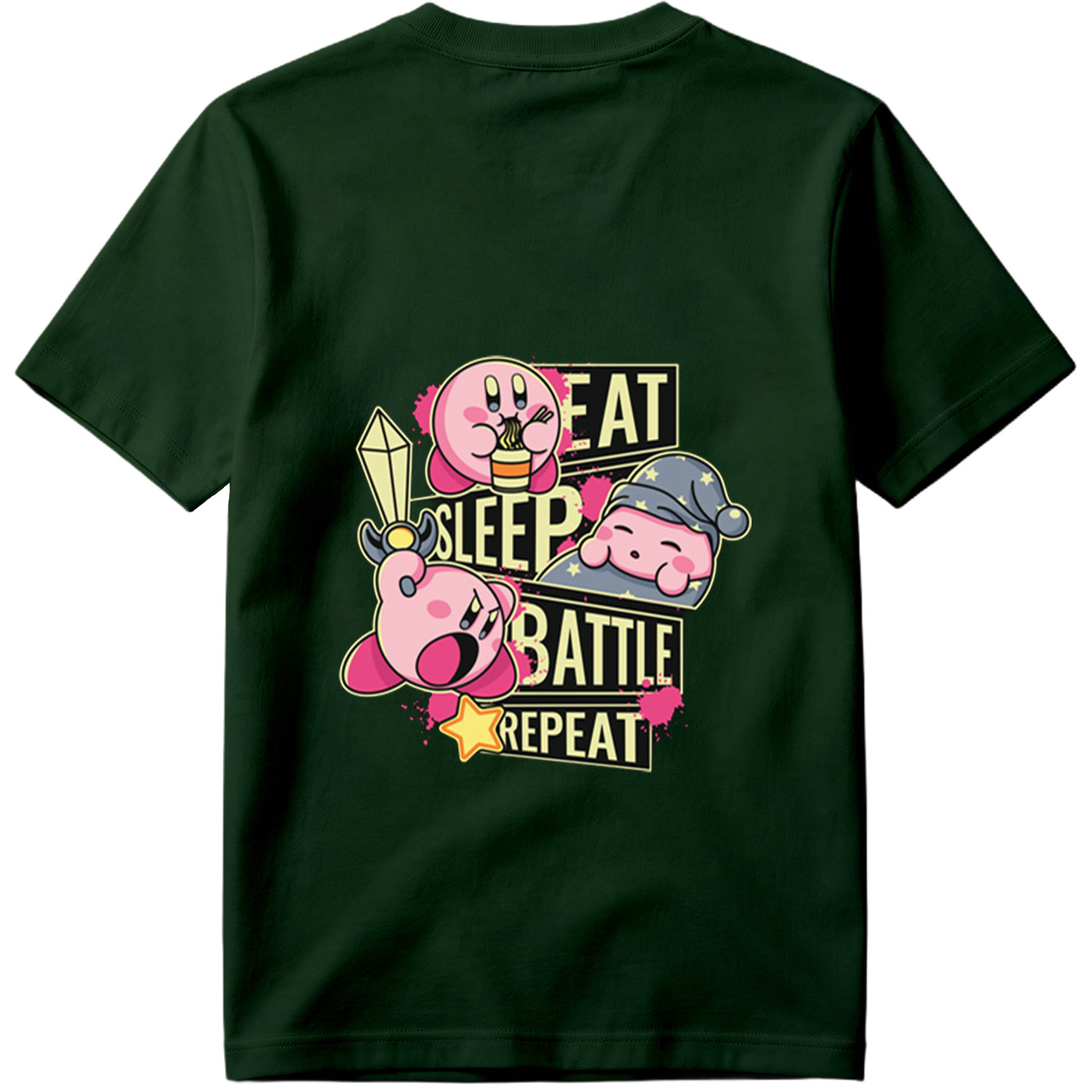 Kirby: Eat, Sleep, Battle, Repeat - Tee